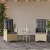 Image de Chaises Inclinables Jardin Lot De 2 Et Coussins Résine Tressée Vidaxl