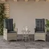 Image de Chaises Inclinables Jardin Lot De 2 Et Coussins Résine Tressée Vidaxl