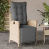 Image de vidaXL Chaise inclinable de jardin et repose-pied mélange beige rotin 365285