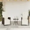 Image de Chaises Inclinables De Jardin Lot De 2 Avec Repose-pied Rotin Vidaxl