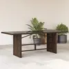 Image de Table De Jardin Dessus En Verre Marron 190x80x74 Cm Vidaxl