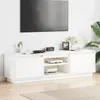 Image de Meuble Tv Blanc 140x35x40 Cm Bois De Pin Massif Vidaxl