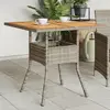 Image de Table De Jardin Et Dessus En Bois D'acacia Gris Résine Tressée Vidaxl