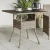 Image de Table De Jardin Dessus En Verre Gris 80x80x75 Cm Résine Tressée Vidaxl
