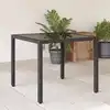 Image de Table De Jardin Dessus En Verre Noir 90x90x75 Cm Résine Tressée Vidaxl