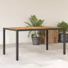 Image de vidaXL Table de Jardin et Dessus en Bois dAcacia Table à Manger Table de Repas Meuble de Patio Terrasse Extérieur Noir 365535