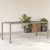 Image de Table De Jardin Dessus En Verre Gris 190x90x75cm Résine Tressée Vidaxl