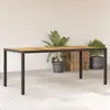 Image de Table De Jardin Et Dessus En Bois D'acacia Noir Résine Tressée Vidaxl