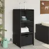 Image de Armoire De Rangement De Jardin Noir 50x55x115 Cm Résine Tressée Vidaxl