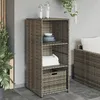 Image de Armoire De Rangement De Jardin Gris 50x55x115 Cm Résine Tressée Vidaxl