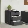 Image de Armoire De Rangement De Jardin Noir 55x59x69 Cm Résine Tressée Vidaxl