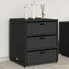 Image de vidaXL Garden Storage Cabinet Black 55x59x69 cm Poly Rattan outdoor storage cabinet outdoor cupboard garden storage 365555