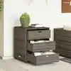 Image de Armoire De Rangement De Jardin Gris 55x59x69 Cm Résine Tressée Vidaxl