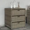 Image de vidaXL Armoire de Rangement de Jardin Organisateur de Terrasse avec Tiroirs Meuble dExtérieur Patio Arrière-cour Gris 365557