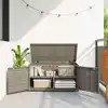 Image de Armoire De Rangement Jardin Gris 110x55x60,5 Cm Résine Tressée Vidaxl