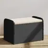 Image de Banc De Rangement Avec Coussin Noir 80x51x52 Cm Résine Tressée Vidaxl