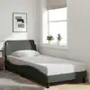 Image de Cadre De Lit Dover Gris Foncé 80x200 Cm Tissu Vidaxl