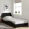Image de Cadre De Lit Avec Tête De Lit Dover Noir 80x200 Cm Tissu Vidaxl