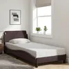 Image de vidaXL Cadre de Lit avec Tête de Lit Lit Rembourré avec Sommier à Lattes Lit Simple avec Pied Lit Adulte de Chambre 373068