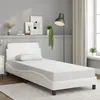 Image de vidaXL Cadre de Lit avec Tête de Lit Lit Rembourré avec Sommier à Lattes Lit Simple avec Pied Lit Adulte de Chambre 373079