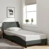 Image de vidaXL Cadre de lit Dover gris foncé 90x190 cm tissu 373086