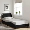 Image de vidaXL Cadre de lit avec tête de lit Dover noir 90x190 cm tissu 373087