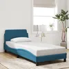 Image de vidaXL Cadre de lit avec tête de lit Dover bleu 90x190 cm velours 373096
