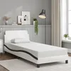 Image de vidaXL Cadre de lit Dover blanc et noir 90x190 cm similicuir 373104