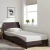 Image de vidaXL Cadre de lit Dover marron foncé 90x200 cm tissu 373108