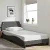 Image de Cadre De Lit Dover Gris Foncé 100x200 Cm Tissu Vidaxl