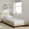 Image de Cadre De Lit Dover Crème 100x200 Cm Tissu Vidaxl