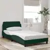Image de Cadre De Lit Dover Vert Foncé 100x200 Cm Velours Vidaxl