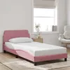 Image de vidaXL Cadre de lit avec tête de lit Dover rose 100x200cm velours 373137