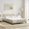 Image de Cadre De Lit Dover Crème 120x200 Cm Tissu Vidaxl