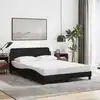 Image de Cadre De Lit Dover Noir 140x190 Cm Tissu Vidaxl