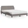 Image de Vidaxl cadre de lit dover taupe 140x190 cm tissu