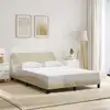 Image de Cadre De Lit Dover Crème 140x190 Cm Tissu Vidaxl