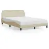 Image de Vidaxl cadre de lit dover crème 140x190 cm tissu