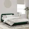 Image de Cadre De Lit Dover Vert Foncé 140x190 Cm Velours Vidaxl