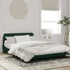 Image de vidaXL Cadre de lit Dover vert foncé 140x190 cm velours 373175
