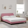 Image de vidaXL Cadre de lit avec tête de lit Dover rose 140x190cm velours 373177