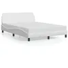 Image de vidaXL Cadre de lit Dover blanc 140x190 cm similicuir 373179