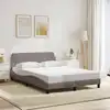 Image de Cadre De Lit Dover Taupe 140x200 Cm Tissu Vidaxl
