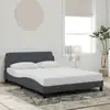 Image de Cadre De Lit Dover Gris Foncé 140x200 Cm Velours Vidaxl