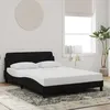 Image de vidaXL Cadre de lit Dover noir 140x200 cm velours 373194