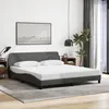 Image de vidaXL Cadre de lit Dover gris foncé 160x200 cm tissu 373206
