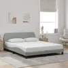 Image de vidaXL Cadre de lit Dover gris clair 160x200 cm velours 373212