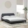 Image de Cadre De Lit Dover Gris Foncé 160x200 Cm Velours Vidaxl