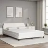 Image de vidaXL Cadre de lit Dover blanc 160x200 cm similicuir 373219