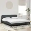 Image de Cadre De Lit Dover Gris Foncé 180x200 Cm Velours Vidaxl